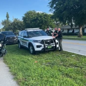 Cop Obstructing Sidewalk Enforcing Traffic Laws