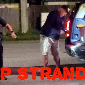 Cop Stranded With Flat Tire, Leaves On A Donut